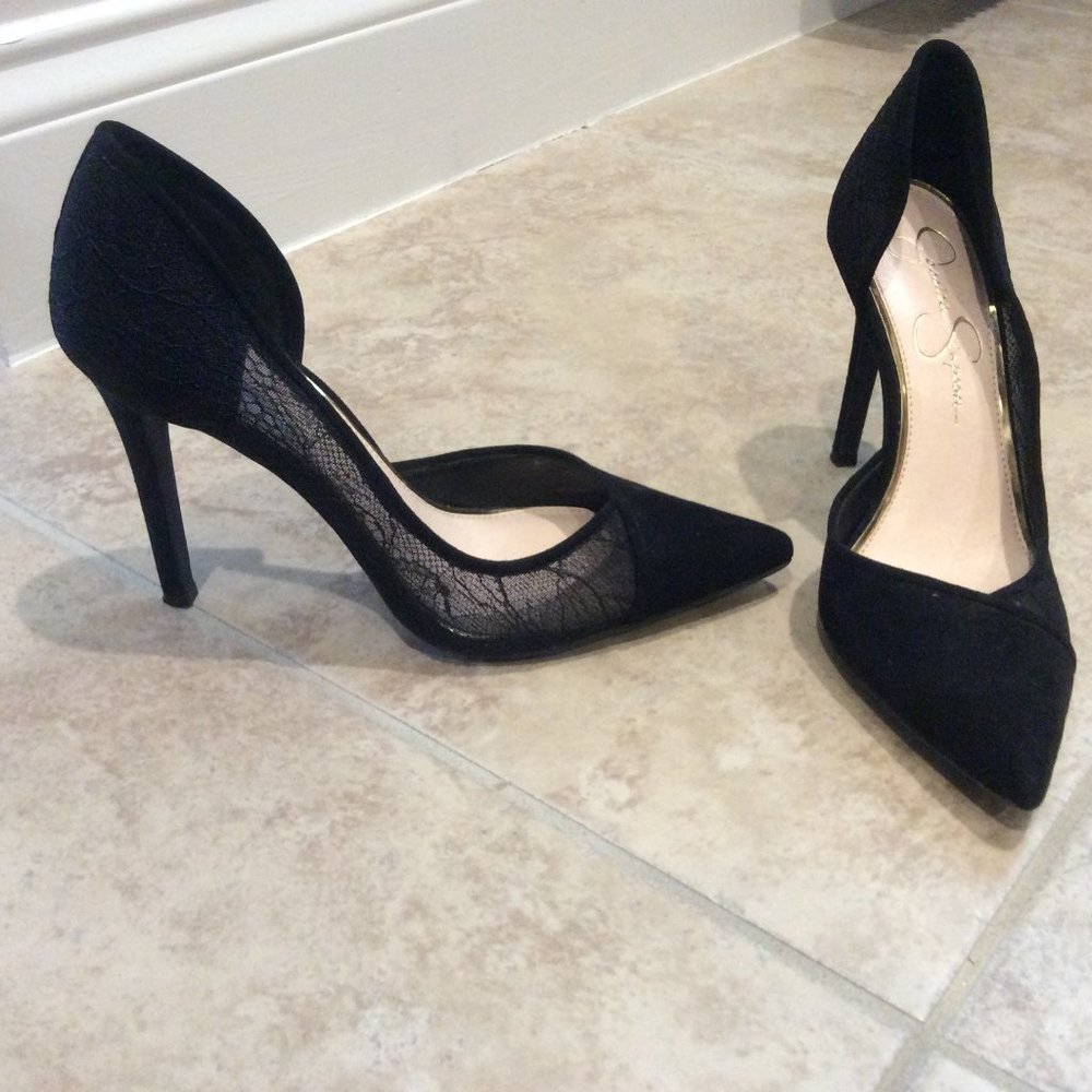 Jessica Simpson Lace & Faux Suede Pumps